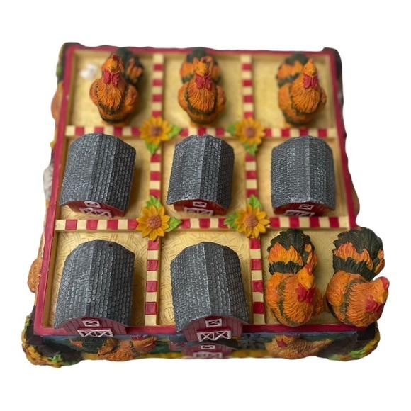 Country Chicken Farm Tic Tac Toe Tabletop Game - Picture 7 of 7